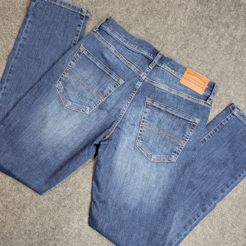 Lucky Brand Jeans Mens 30x32 Blue Denim Stretch 410 Athletic Straight Leg Dad - Picture 1 of 15